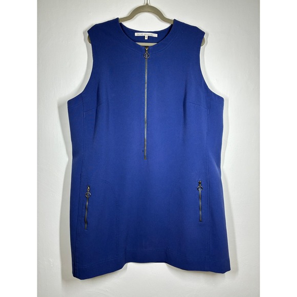 RACHEL Rachel Roy Dresses & Skirts - RACHEL Rachel Roy Royal Blue‎ Sleeveless Zip Front Shift Dress Plus Size 3X